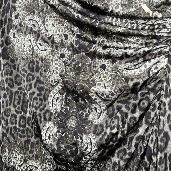 Roberto Cavalli shoulder cutout animal print dress 42 M - Picture 2 of 13